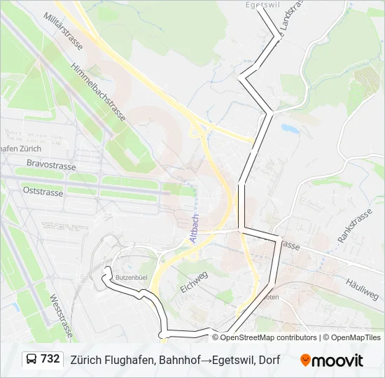 732 Bus Line Map