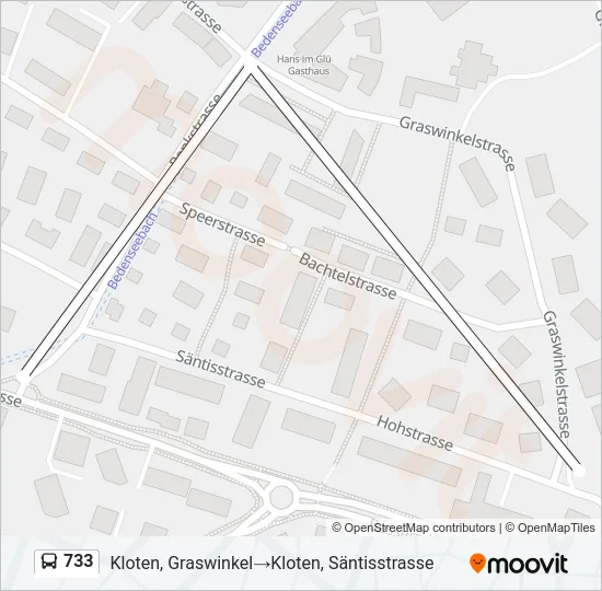 733 Bus Line Map