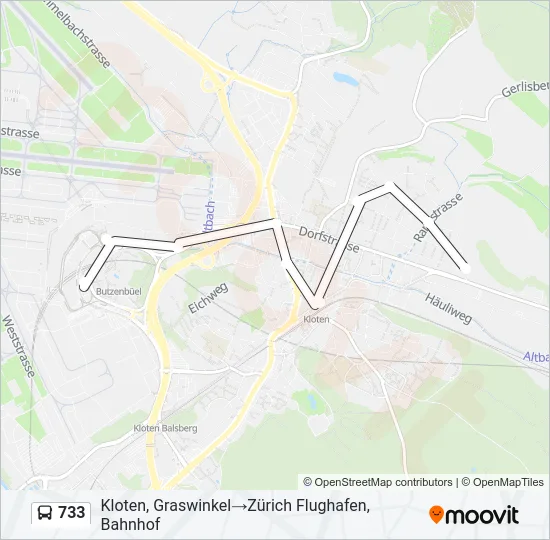 733 Bus Line Map