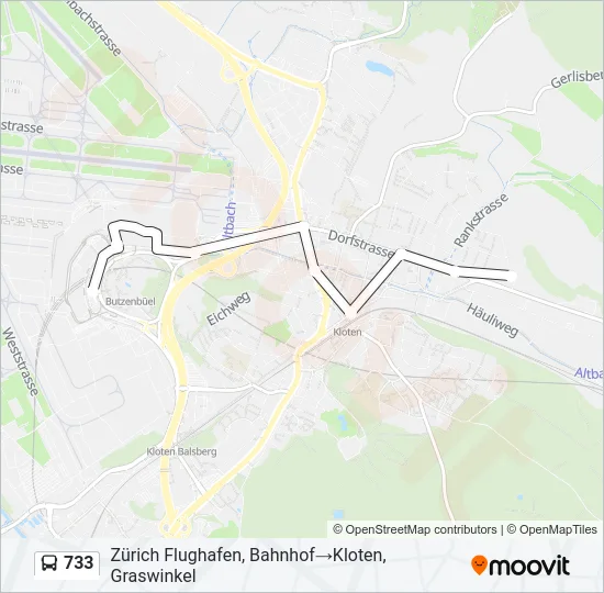 733 Bus Line Map