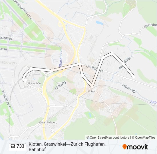 733 Bus Line Map