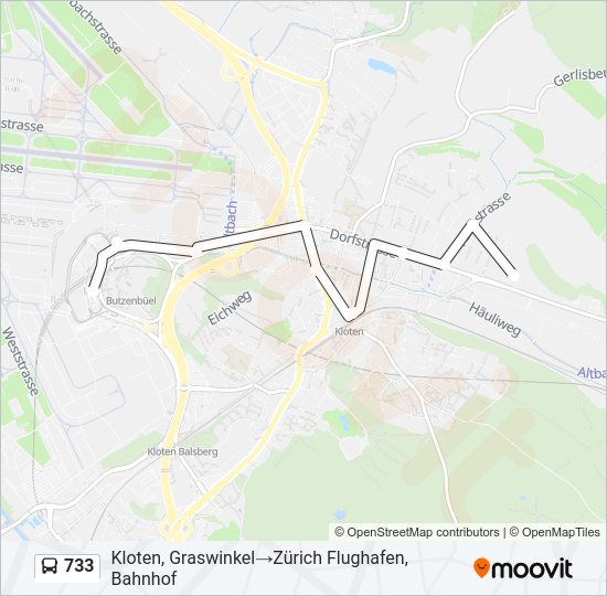 733 Bus Line Map