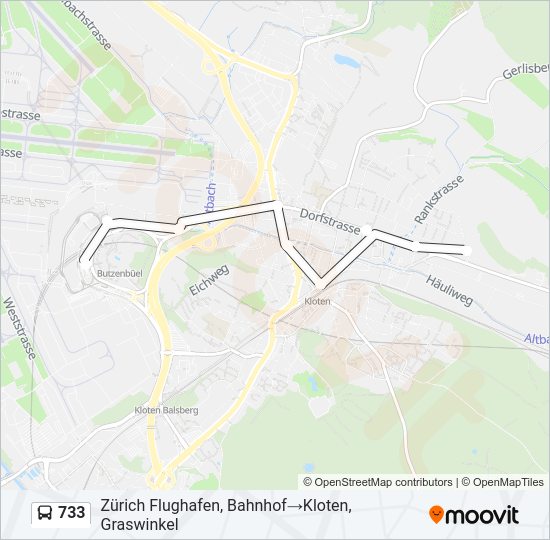 733 Bus Line Map