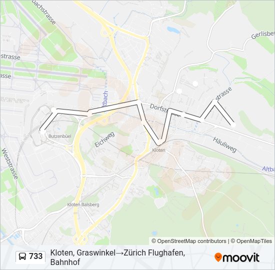733 Bus Line Map