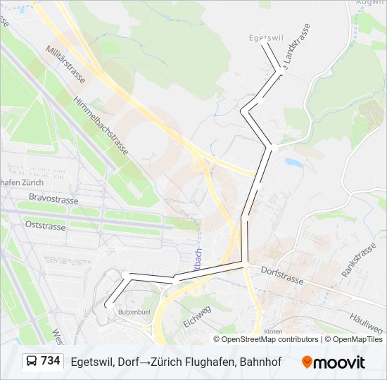 734 Bus Line Map