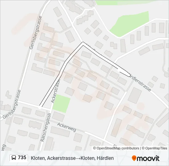 Plan de la ligne 735 de bus