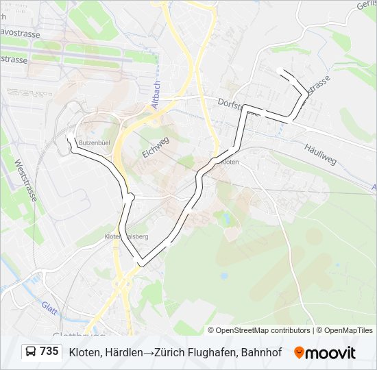735 Bus Line Map