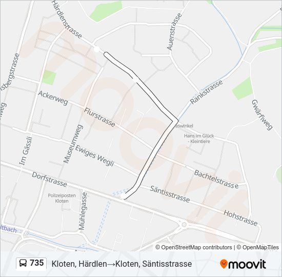 735 Bus Line Map