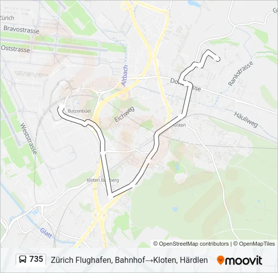 735 Bus Line Map