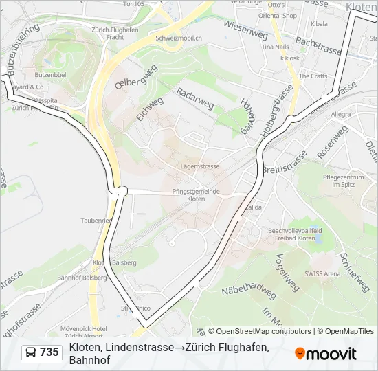 735 Bus Line Map