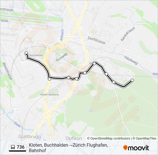 736 Bus Line Map