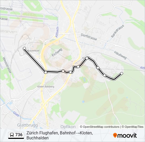 736 Bus Line Map