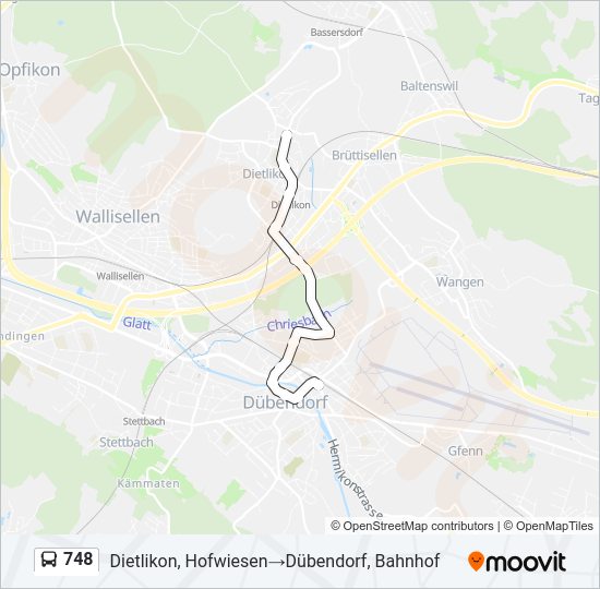 748 Bus Line Map