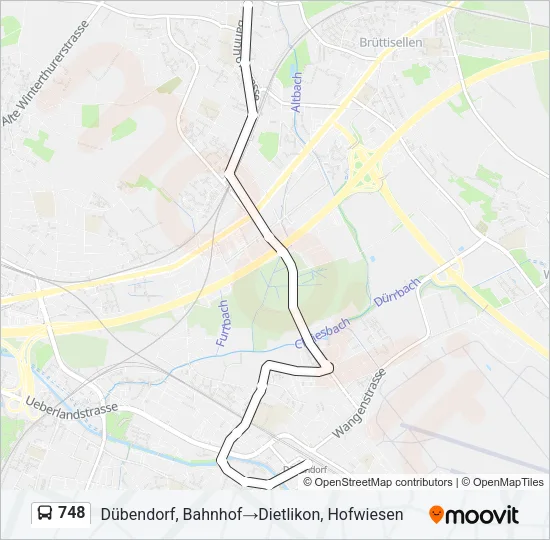 748 Bus Line Map