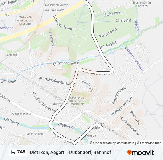 748 Bus Line Map