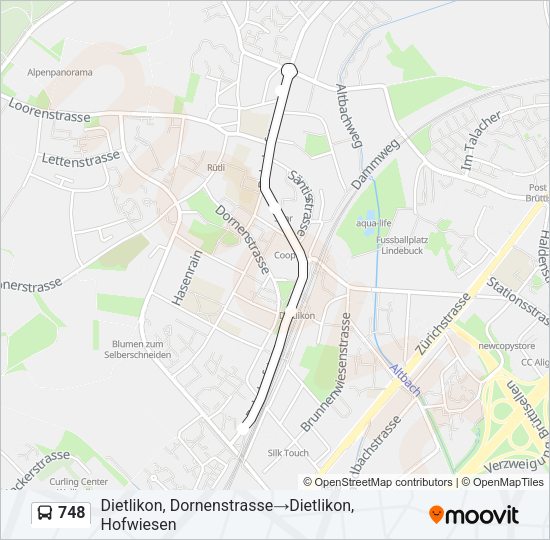 748 Bus Line Map
