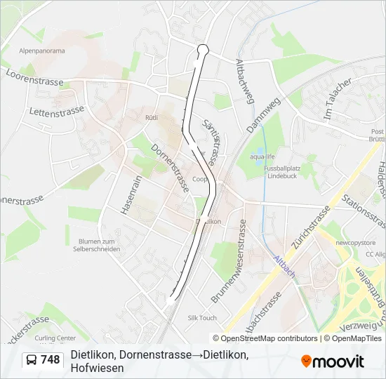 748 Bus Line Map