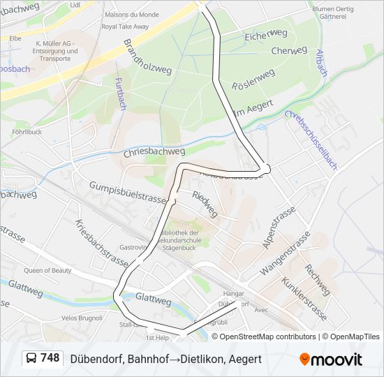748 Bus Line Map