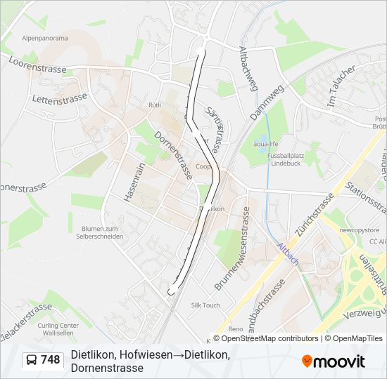 748 Bus Line Map