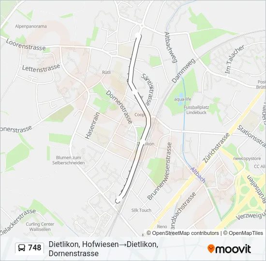 748 Bus Line Map