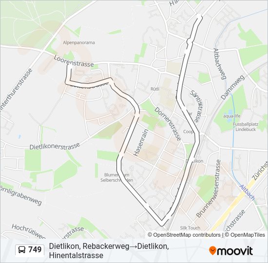 749 Bus Line Map