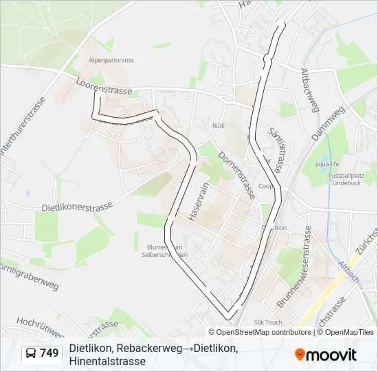 749 Bus Line Map