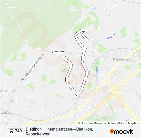 749 Bus Line Map