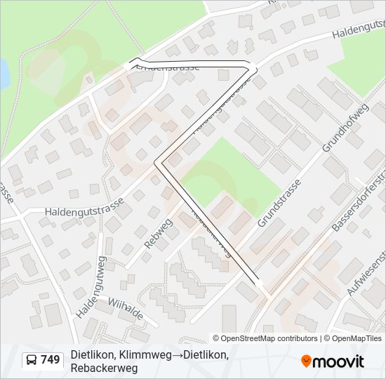 749 Bus Line Map