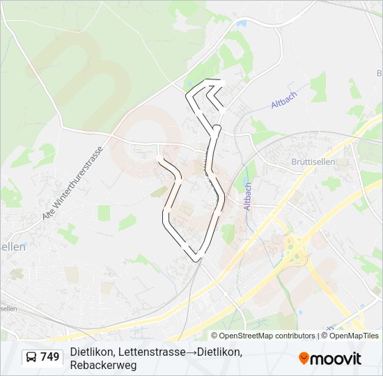 749 Bus Line Map