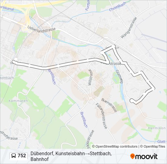 752 Bus Line Map