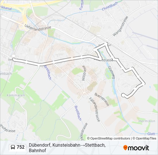 752 Bus Line Map