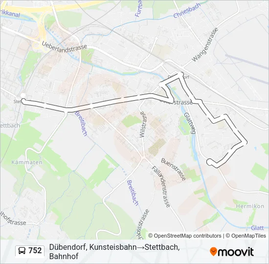752 Bus Line Map