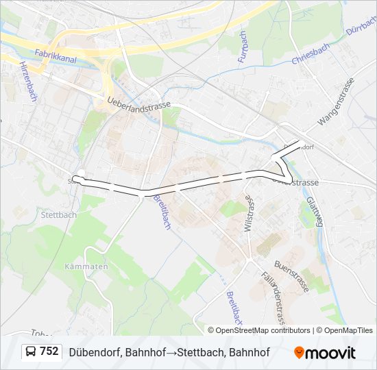 752 Bus Line Map