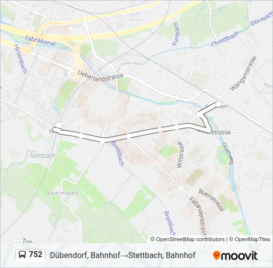 752 Bus Line Map