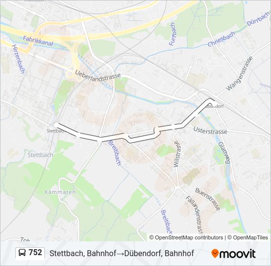 752 Bus Line Map