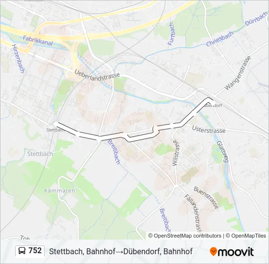 752 Bus Line Map