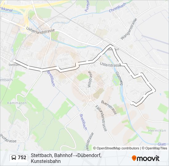 752 Bus Line Map