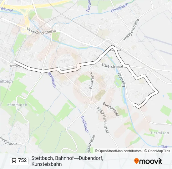752 Bus Line Map