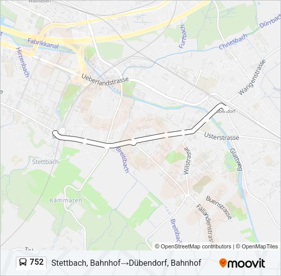 752 Bus Line Map