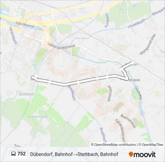 752 Bus Line Map