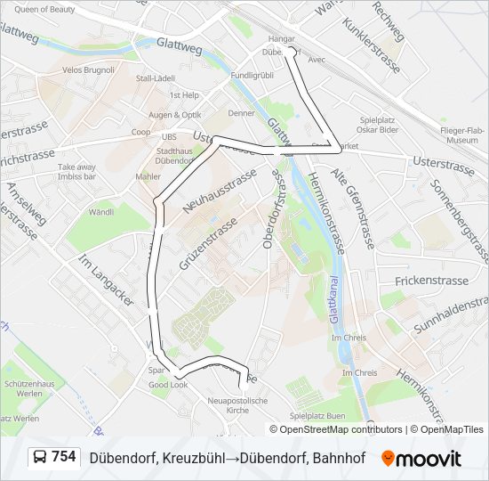 754 Bus Line Map