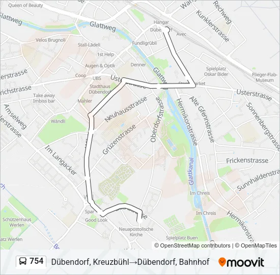 754 Bus Line Map