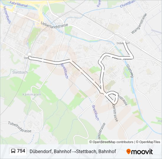 754 Bus Line Map