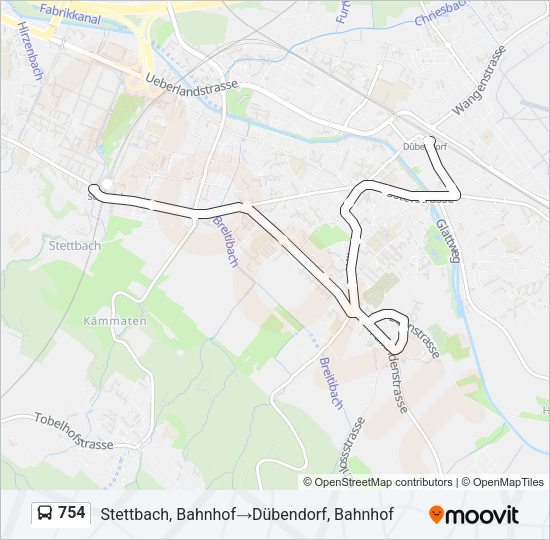 754 Bus Line Map