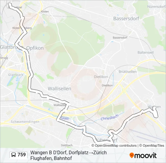 759 Bus Line Map
