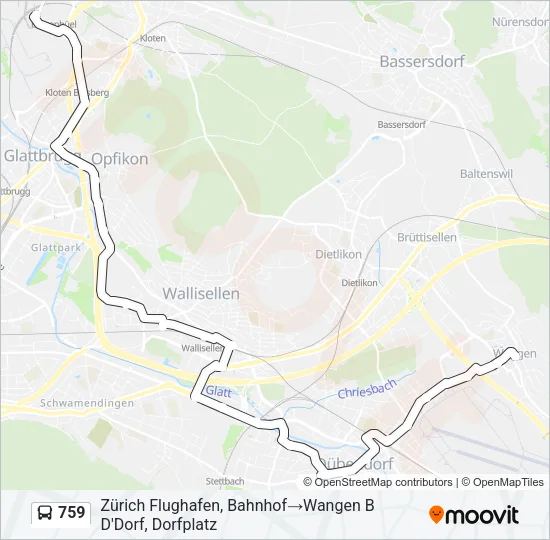 759 Bus Line Map