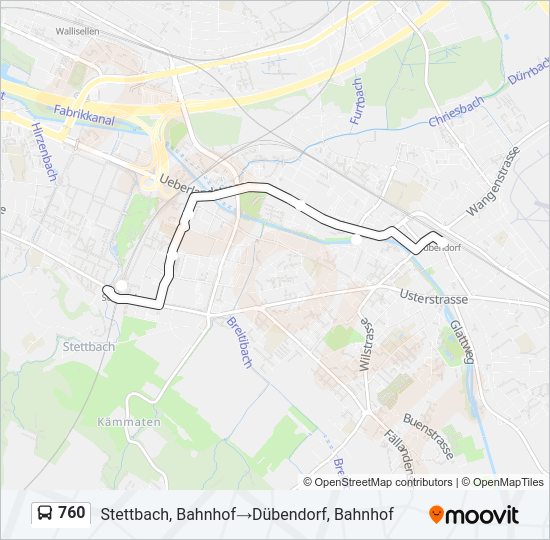 760 Bus Line Map