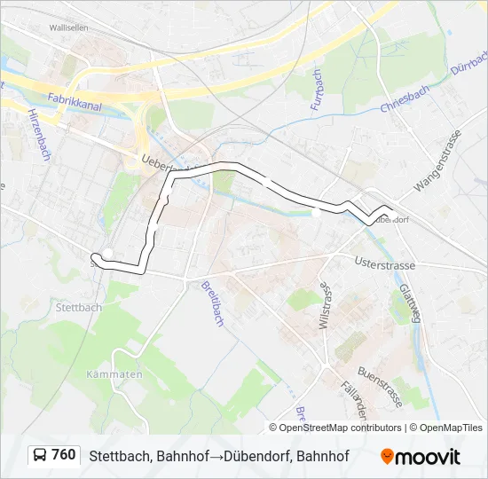 760 Bus Line Map