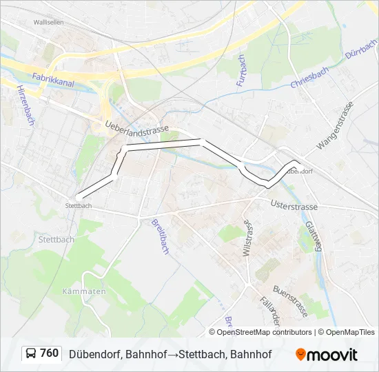 760 Bus Line Map