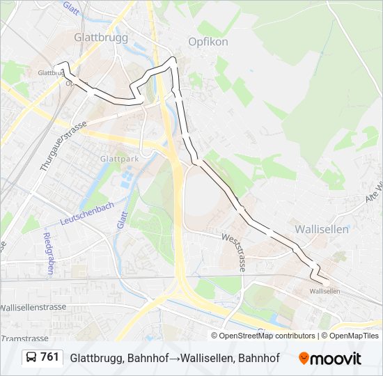 761 Bus Line Map